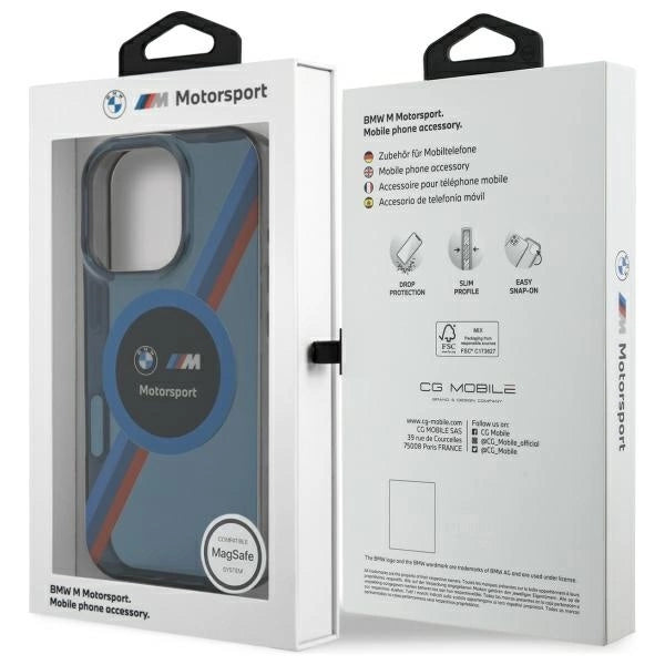 Калъф BMW Motosport IML Circle MagSafe за iPhone 16 Pro Max - Navy Blue