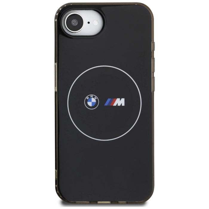 Калъф BMW IML Metal White Circle MagSafe iPhone 16e - черен
