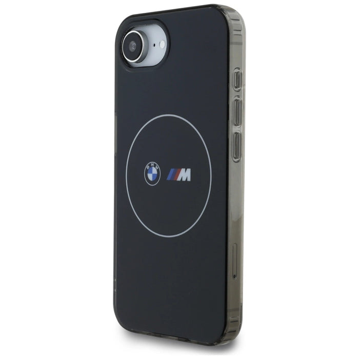 Калъф BMW IML Metal White Circle MagSafe iPhone 16e - черен