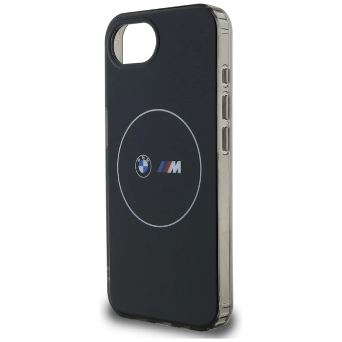Калъф BMW IML Metal White Circle MagSafe iPhone 16e - черен