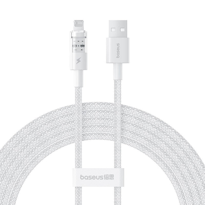 Baseus Gem USB към IP 2.4A кабел за бързо зареждане 2 м Бял