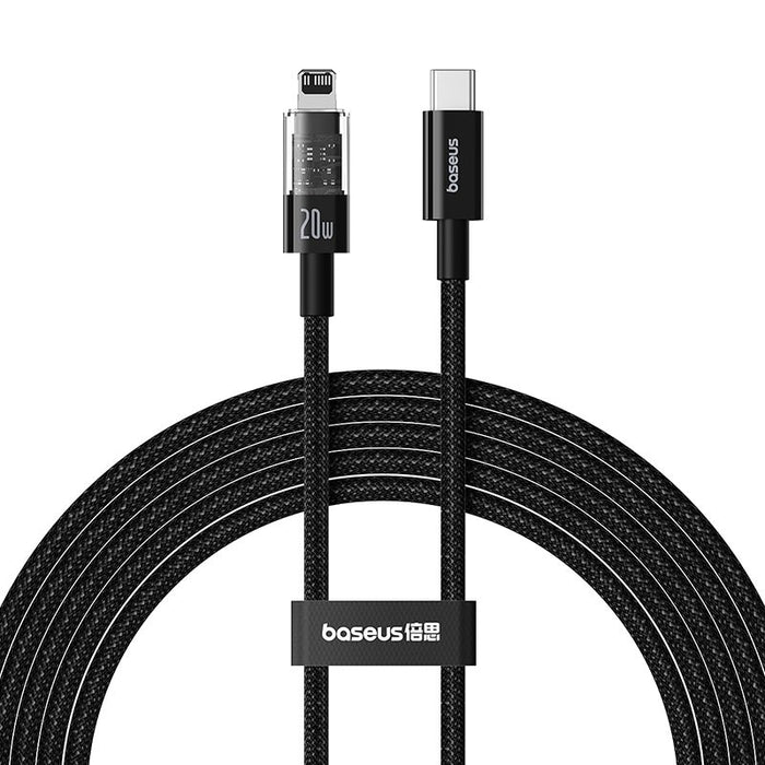 Baseus Gem USB-C към iP кабел за бързо зареждане 2 м 20 W Черен
