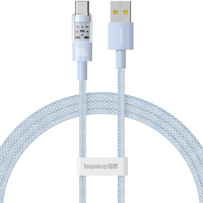 Baseus Gem USB A към USB C кабел за бързо зареждане 1 м 100 W Син