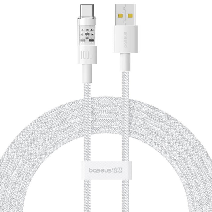 Baseus Gem USB A към USB C кабел за бързо зареждане 2 м 100 W Бял