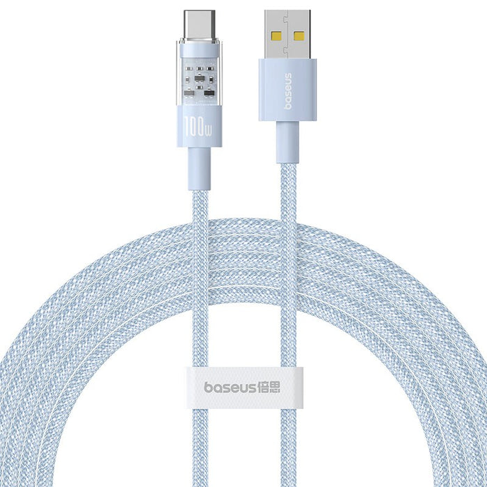 Baseus Gem USB A към USB C кабел за бързо зареждане 2 м 100 W Син