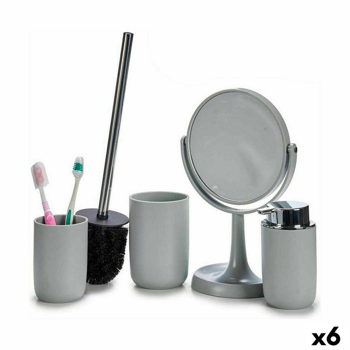 Комплект за Баня Berilo CN-B6369-G CN-B6369-G Сив полипропилен 16,5 x 29,5 x 17 cm 4 Части (6 броя)
