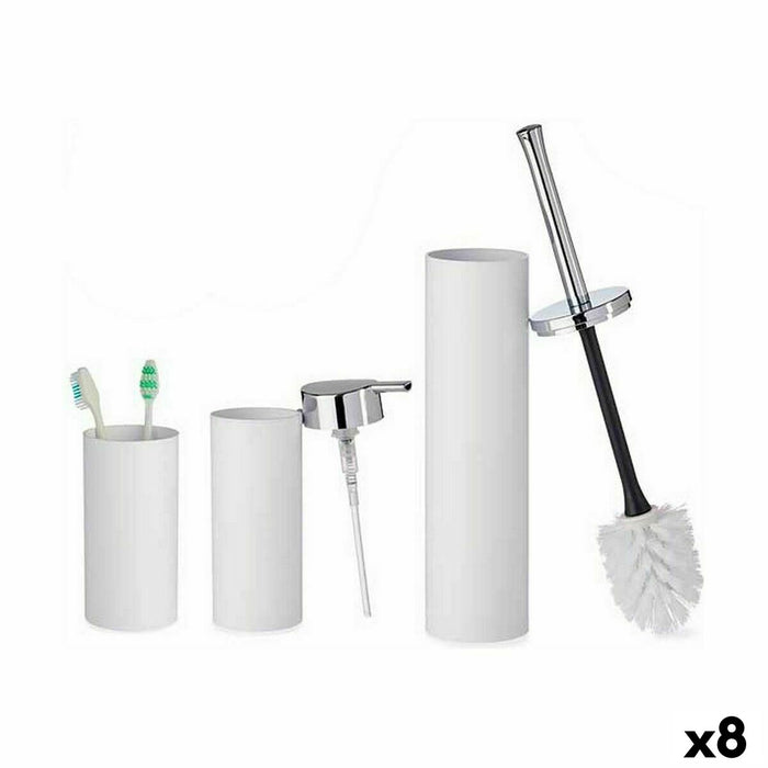 Комплект за Баня Berilo B6274 S3-3 B6274 S3-3 Бял Пластмаса 16,5 x 8 x 32,5 cm (8 броя)