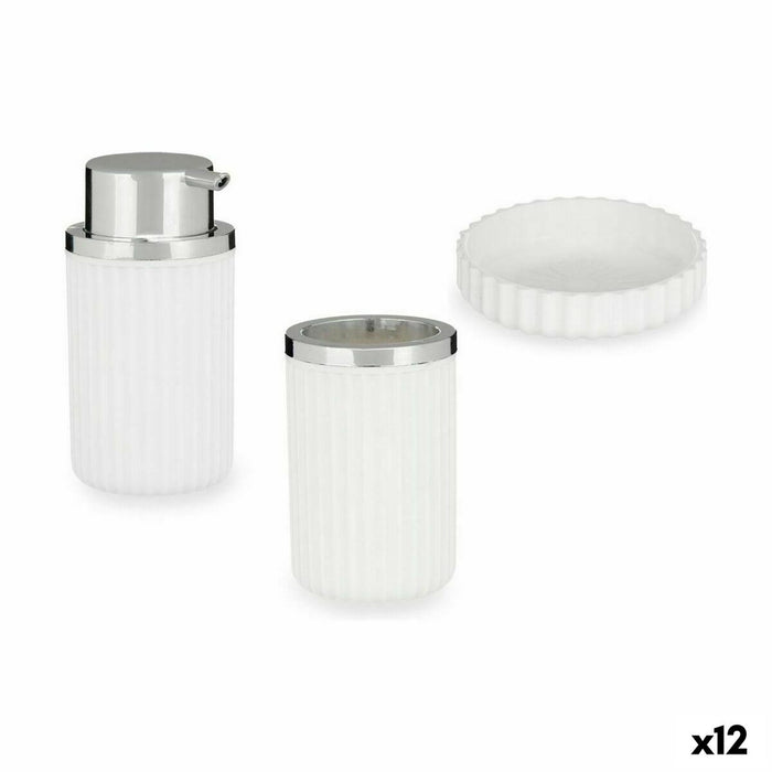 Комплект за Баня Berilo 3318-1 3318-1 Бял Пластмаса 10,5 x 16,5 x 15,5 cm (12 броя)
