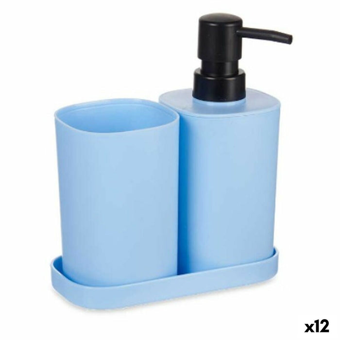 Комплект за Баня Berilo B8108-S3-BLUE B8108-S3-BLUE Син Черен полипропилен (12 броя)
