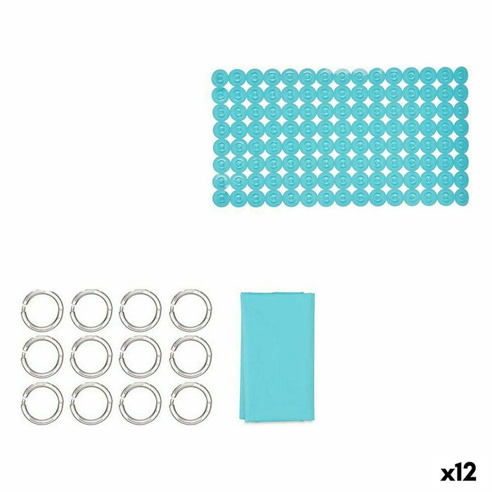 Комплект за Баня Berilo CN-B6032A-BLUE CN-B6032A-BLUE Син PVC полиетилен EVA 28 x 42 x 6 cm (12 броя)