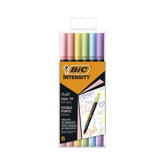 ЦВЕТНИ ПАСТЕЛНИ ФЛУМАСТЕРИ С ДВОЕН ВРЪХ PASTEL 6 BIC