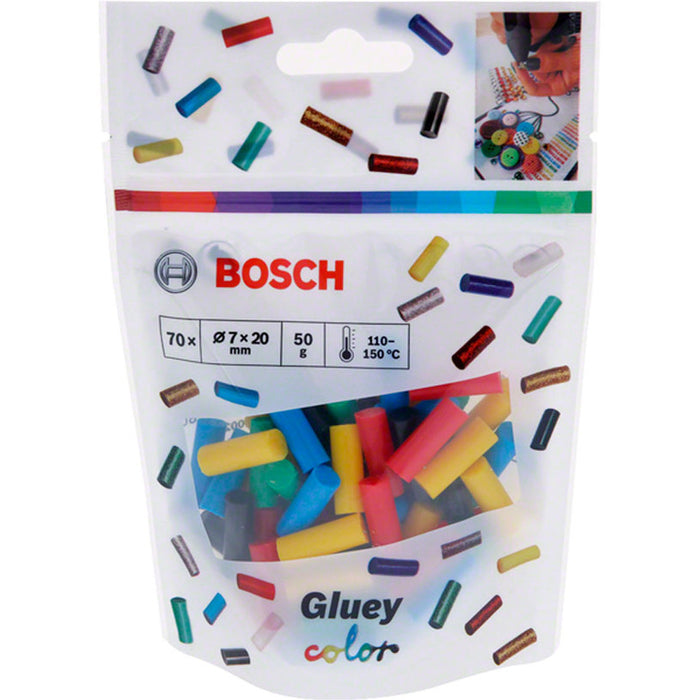 ПАТРОНИ ЗА ТОПЛО ЛЕПЕНЕ 70 БР ЦВЕТНИ Ф 7 Х 20 MM BOSCH