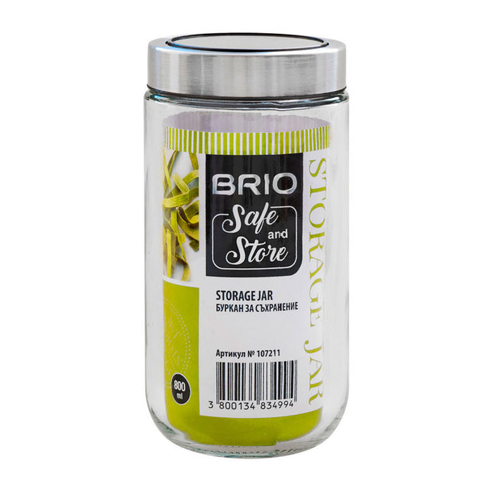 БУРКАН С ПРОЗРАЧЕН КАПАК 800ML 9X9X18СМ BRIO STORAGE JAR