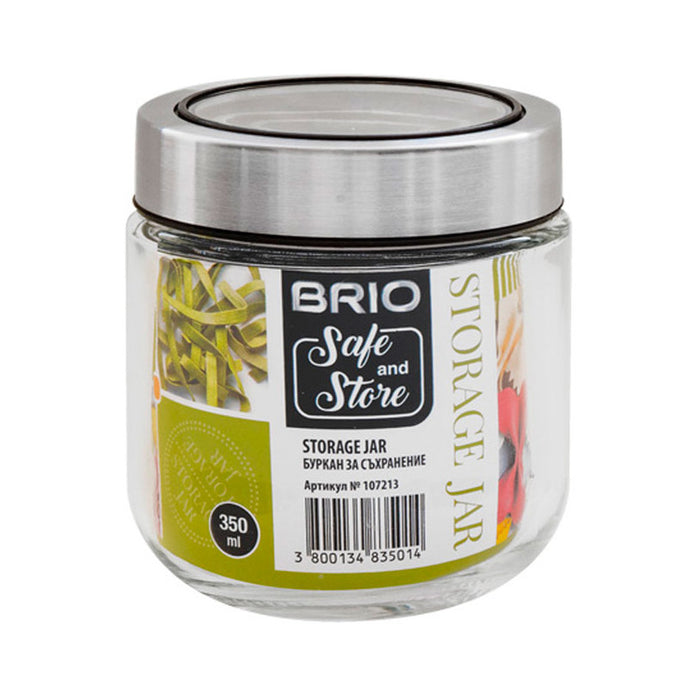 БУРКАН С ПРОЗРАЧЕН КАПАК 350МL 9X9X10СМ BRIO STORAGE JAR