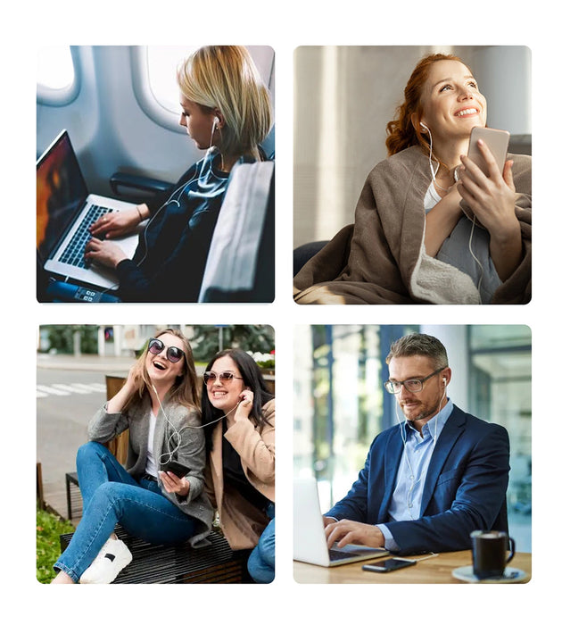 Choetech USB-C слушалки за поставяне в ушите 1,2 м - бели