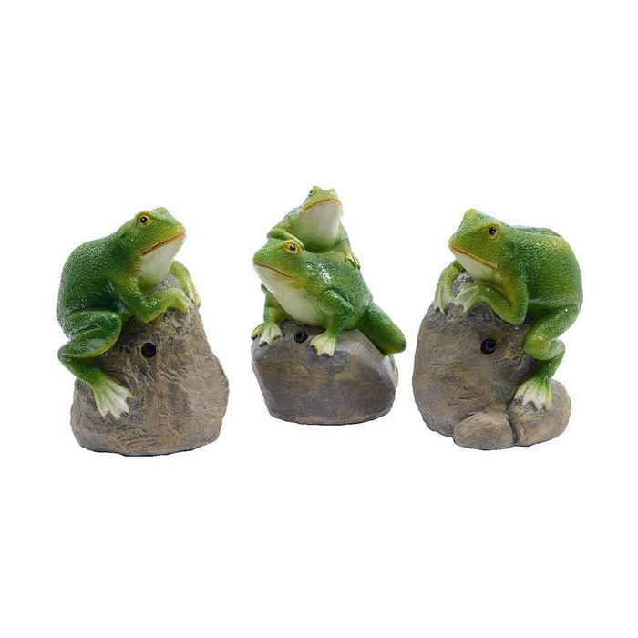 Декоративна фигурка Decoris Със звук 8 x 7,4 x 11,5 cm Зелен Жаба