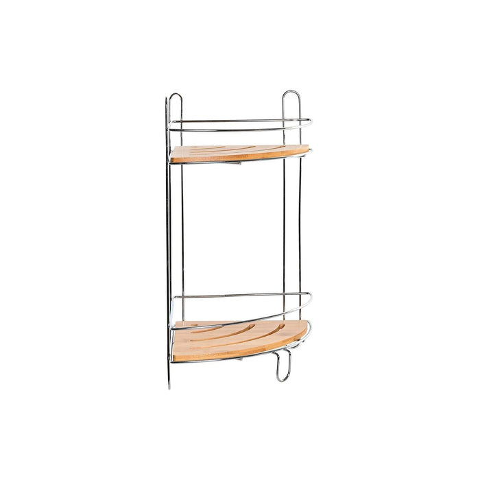 Ъглови Шкафове DKD Home Decor Естествен Бамбук Неръждаем хром метал 2 Рафтове 19,5 x 19,5 x 36,5 cm