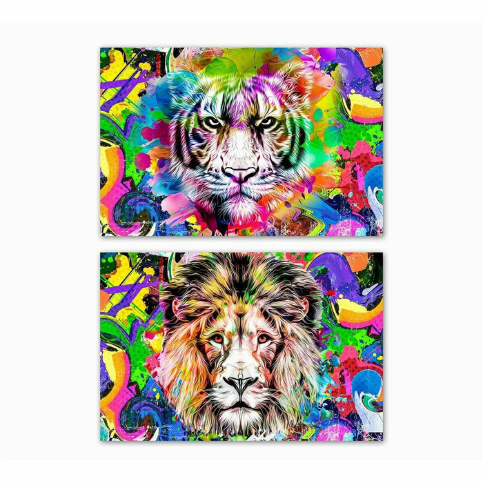 Пластно DKD Home Decor Лъв Модерен (70 x 1,8 x 50 cm) (2 броя)