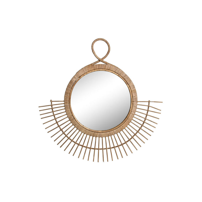 Стенно огледало DKD Home Decor Кафяв Естествен Град 68 x 2 x 68 cm