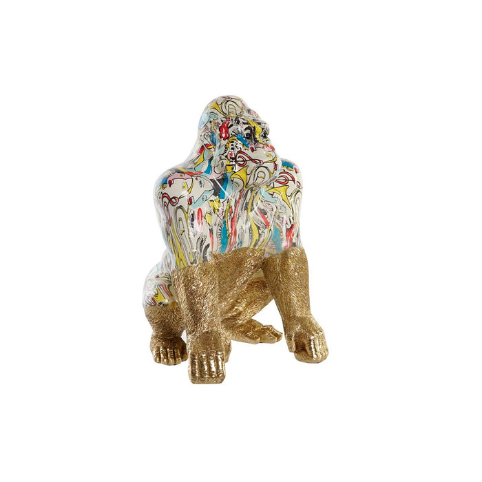 Декоративна фигурка DKD Home Decor 28,5 x 26,5 x 41 cm Златен Многоцветен Горила