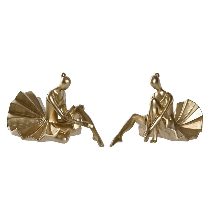Декоративна фигурка DKD Home Decor 17 x 23 x 14,5 cm Златен Класическа танцьорка (2 броя)