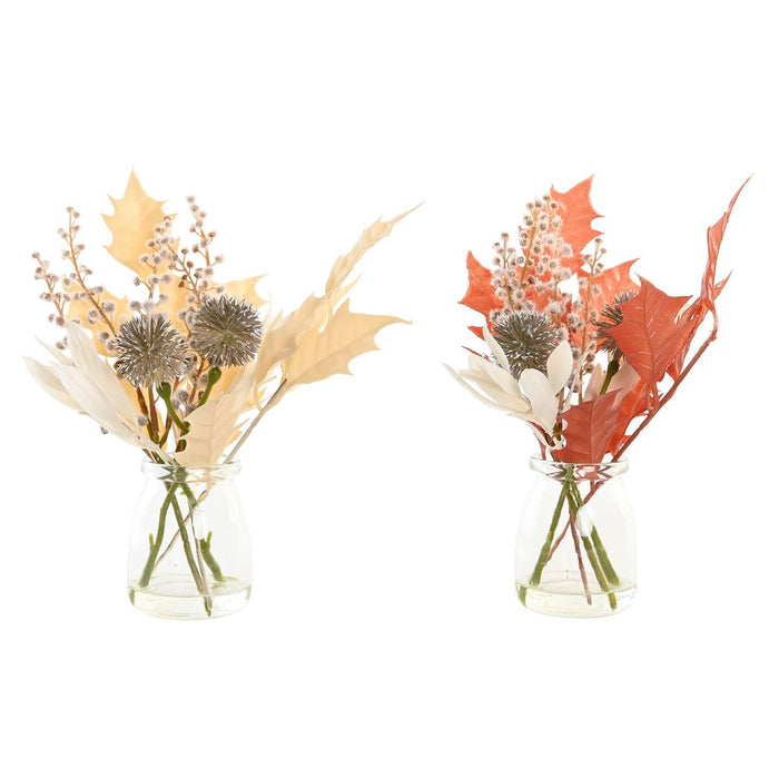Декоративно Растение DKD Home Decor Кристал Златен Кафяв полиетилен Бял (6 x 6 x 27 cm) (2 броя)