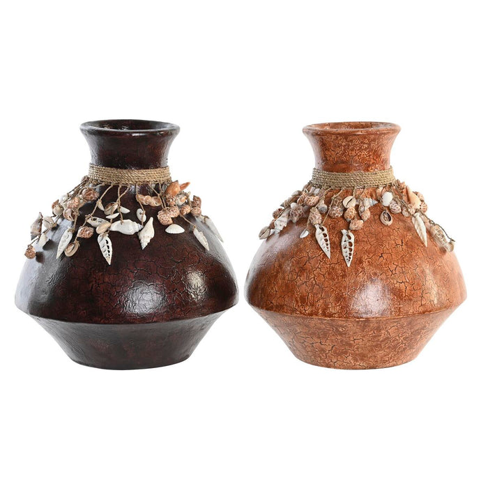 Ваза DKD Home Decor Многоцветен Бамбук Раковини 30 x 30 x 32 cm (2 броя)