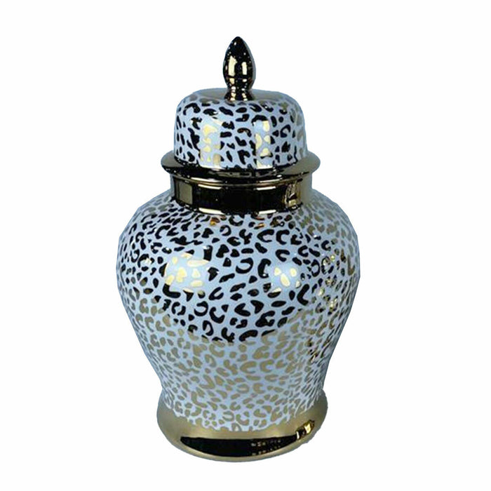 Китайска ваза DKD Home Decor Порцелан Златен Бял Колониален (25 x 25 x 40 cm)