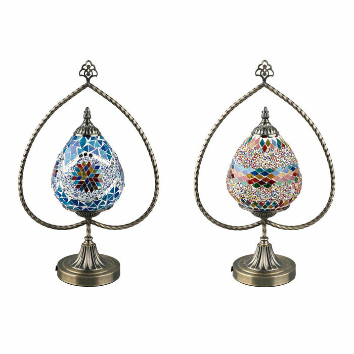 Настолна лампа DKD Home Decor 32.5 x 16 x 47.5 cm 32,5 x 16 x 47,5 cm Кристал Метал Многоцветен 220 V 50 W (2 броя)