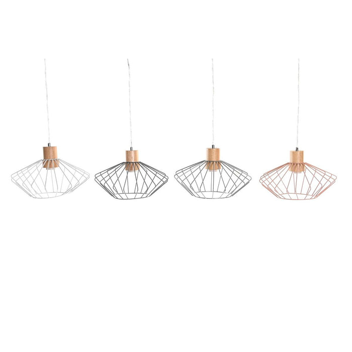 Полилей DKD Home Decor 34 x 34 x 21 cm Сребрист Черен Сив Розов Метал Бял 50 W 60 W Бор