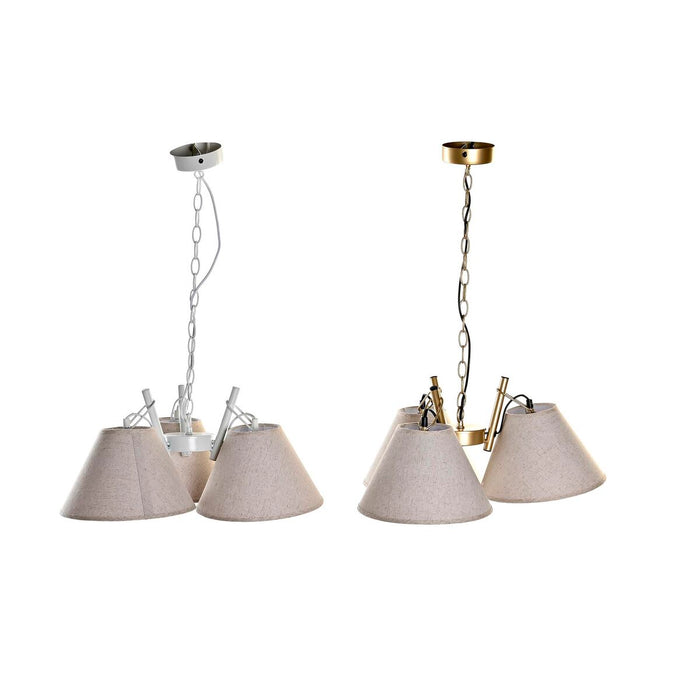 Полилей DKD Home Decor 50 x 46 x 30 cm Златен Метал Бял 50 W (2 броя)