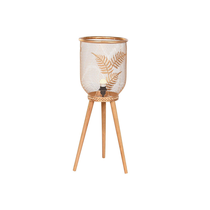 Настолна лампа DKD Home Decor Златен Метал Кафяв 220 V 50 W Бор (32 x 32 x 90 cm)