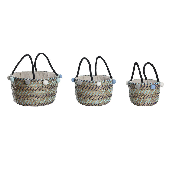 Игра на Кошници DKD Home Decor Помпони 43 x 43 x 43 cm