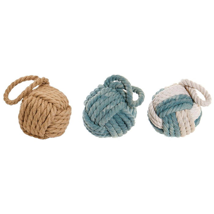 Декоративна фигурка DKD Home Decor Син Кафяв Бял Възел 14 x 14 x 28 cm Средиземноморско (3 Части)