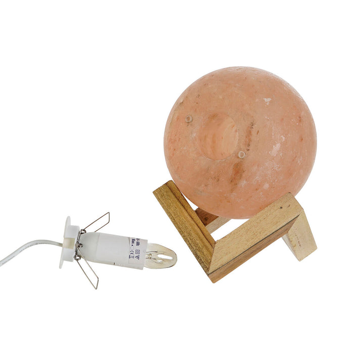Настолна лампа DKD Home Decor Кафяв Розов Сол Aкациево дърво 15 W 220 V 15 x 15 x 20 cm