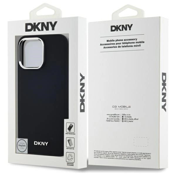 Калъф DKNY Plain Logo MagSafe за iPhone 14 Pro Max - черен