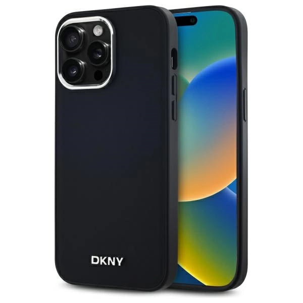 Калъф DKNY Plain Logo MagSafe за iPhone 14 Pro Max - черен