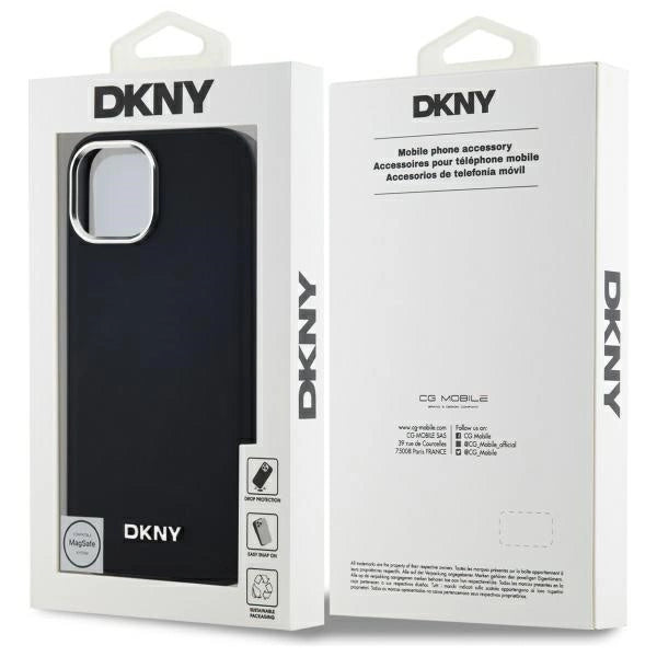 DKNY Plain Logo MagSafe Калъф за iPhone 15 - черен