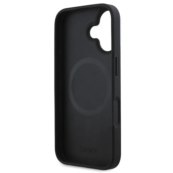 DKNY кариран калъф Magsafe за iPhone 16 Plus - черен