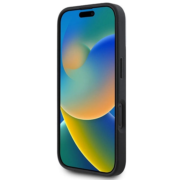 Калъф DKNY Plain Silver Logo MagSafe за iPhone 16 - черен