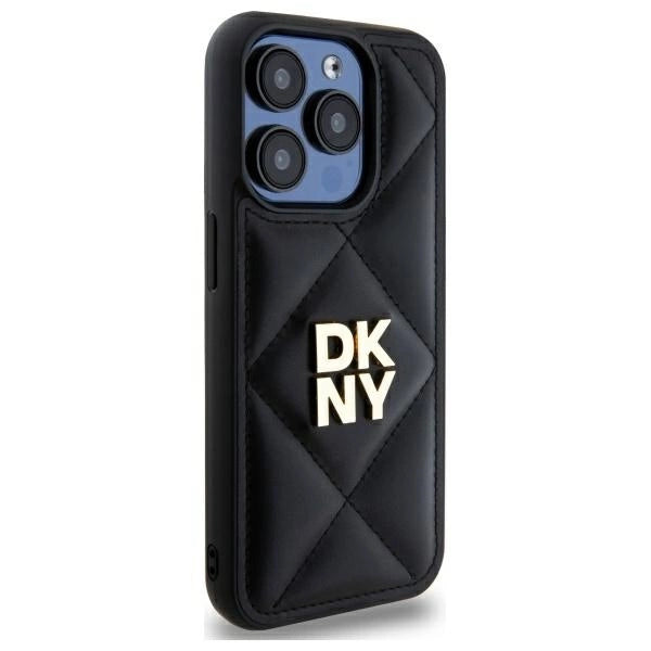 Калъф DKNY Quilted Stack Logo iPhone 15 Pro - черен