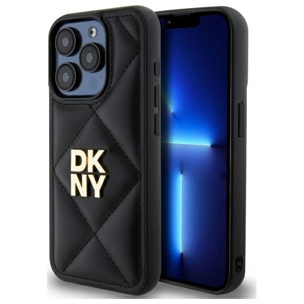 Калъф DKNY Quilted Stack Logo iPhone 15 Pro - черен