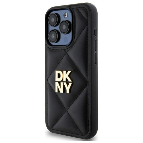 Калъф DKNY Quilted Stack Logo iPhone 15 Pro - черен