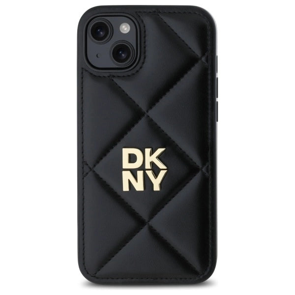 Калъф DKNY Quilted Stack Logo iPhone 15 Plus - черен