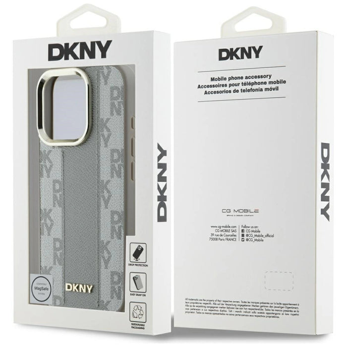 Калъф DKNY Careed Pattern Magsafe за iPhone 16 Pro Max - бежов