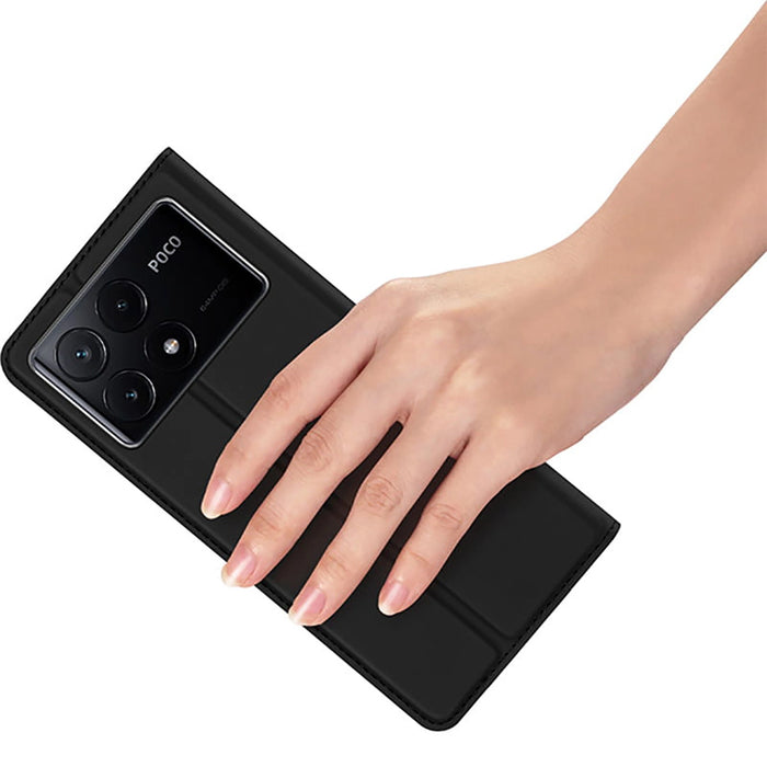 Калъф Dux Ducis Skin Pro за Xiaomi Poco X6 Pro 5G / Redmi K70E с капак и слот за карта - черен