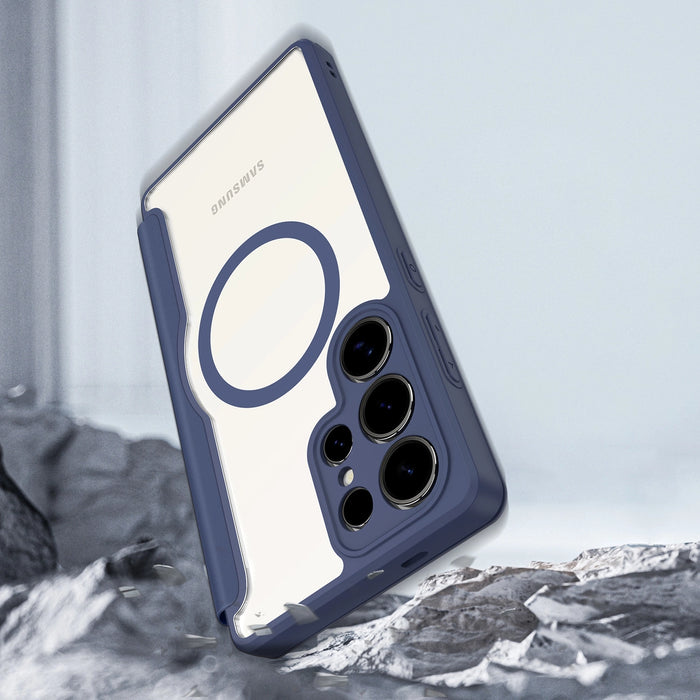 Калъф Dux Ducis Skin X Pro за Samsung Galaxy S25 Ultra с MagSafe и портфейл - син