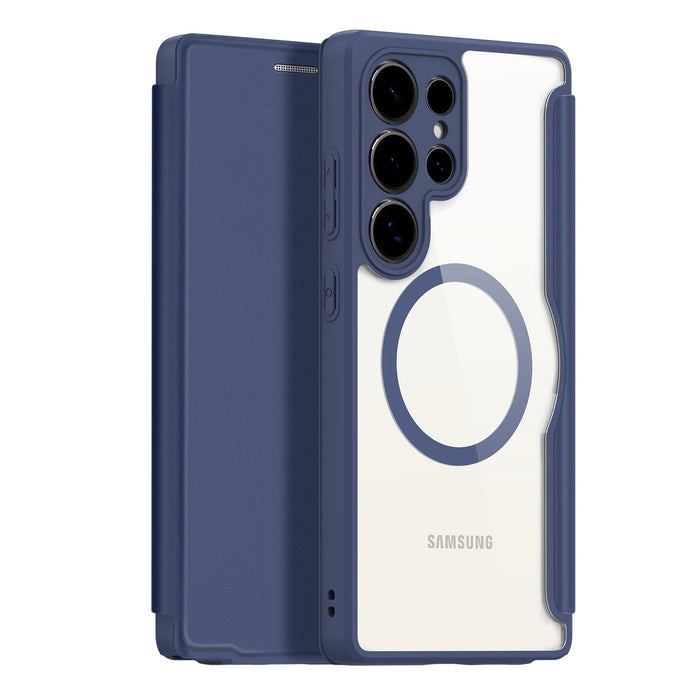 Калъф Dux Ducis Skin X Pro за Samsung Galaxy S25 Ultra с MagSafe и портфейл - син