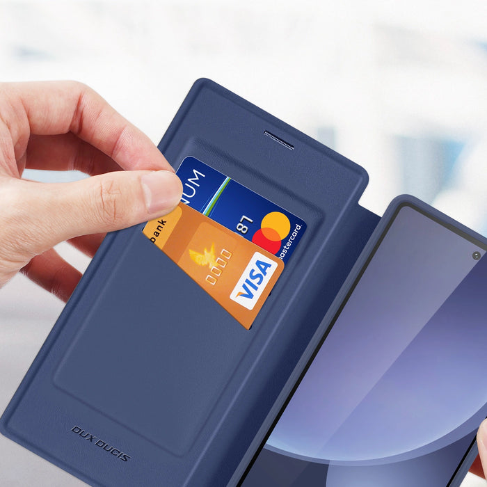 Калъф Dux Ducis Skin X Pro за Samsung Galaxy S25 Ultra с MagSafe и портфейл - син