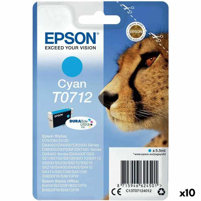 Оригиална касета за мастило Epson Stylus D-78/92/120/DX-4000/5000/6000/7000F Синьо-зелен (10 броя)